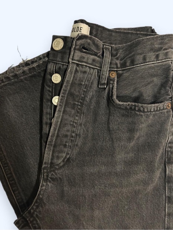 Agolde Denim - AGOLDE Women’s Washed Black Button-Fly Jeans